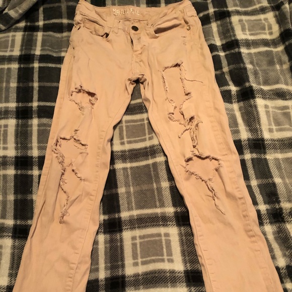 Pink Ripped / Distressed Skinny Jeans - Picture 2 of 5